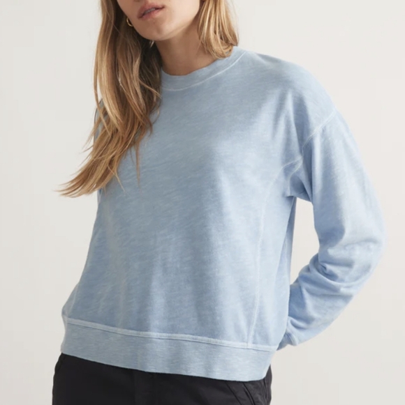 Marine Layer Sadie Vintage Slub Longsleeve Blue Women's XL - Picture 2 of 11